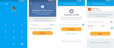 KongaPay mobile app mockups